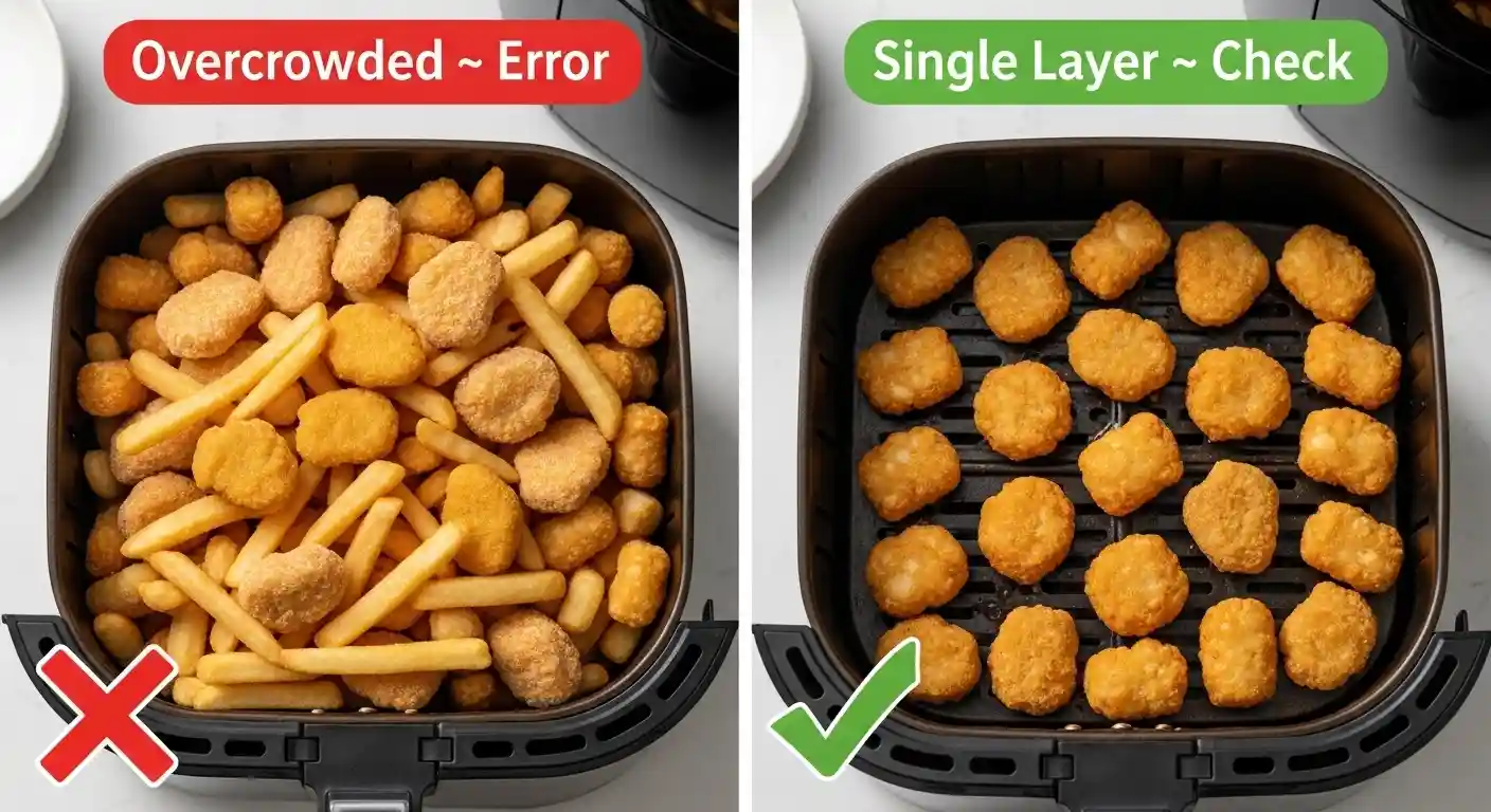 Correctly loading the air fryer basket