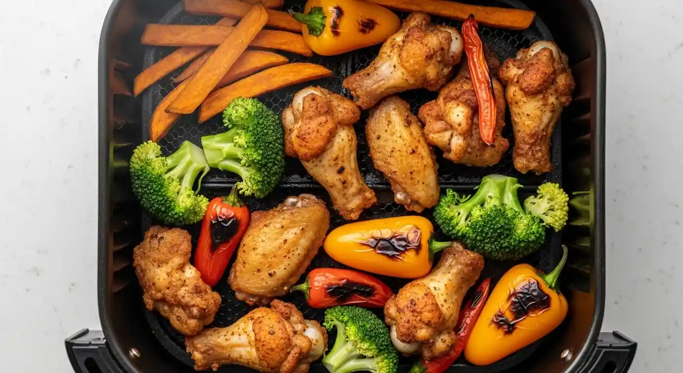 Cooking in air fryer basket