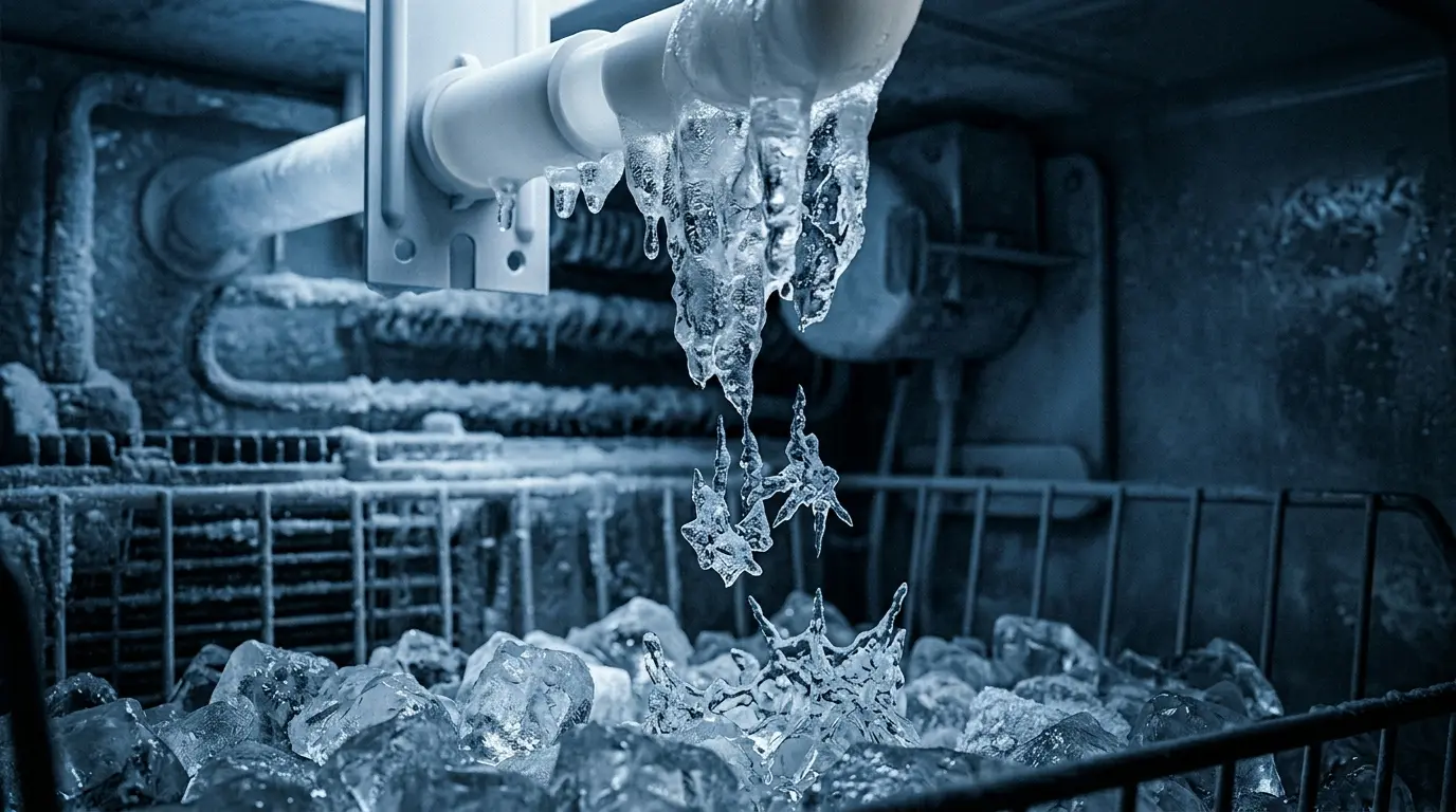 Leaking water inlet valve causing ice buildup