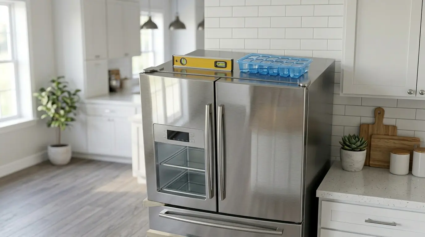 Adjusting refrigerator leveling feet