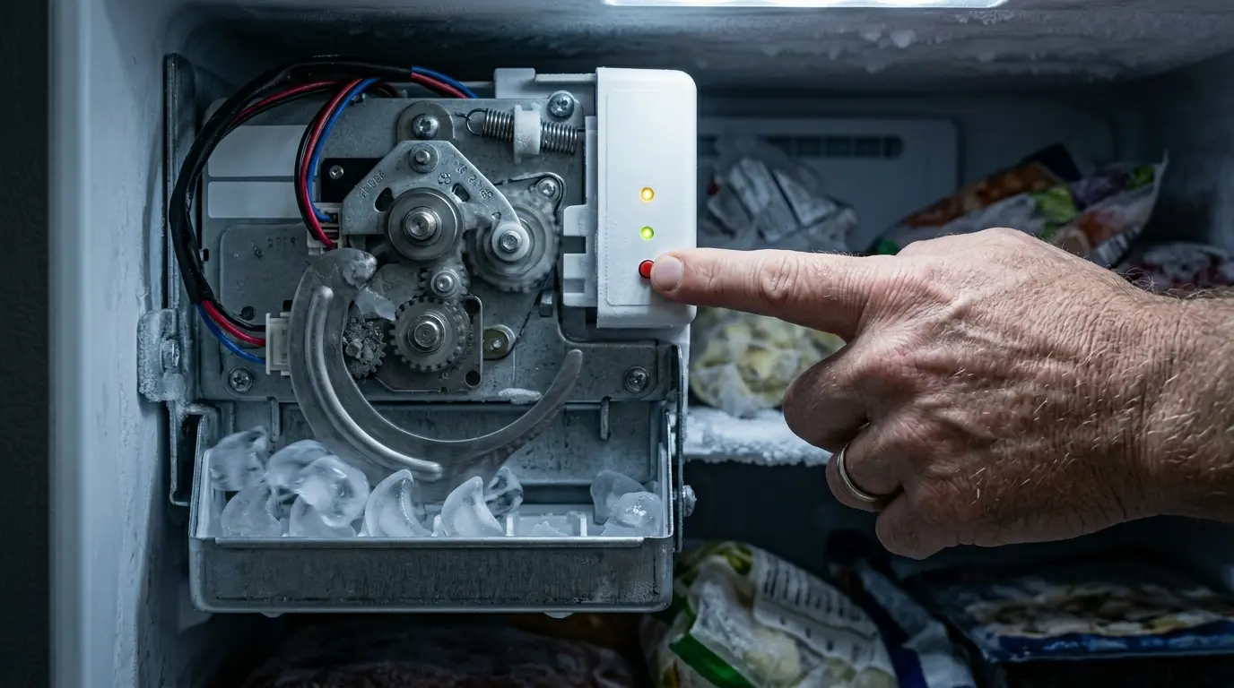 Resetting a French door ice maker