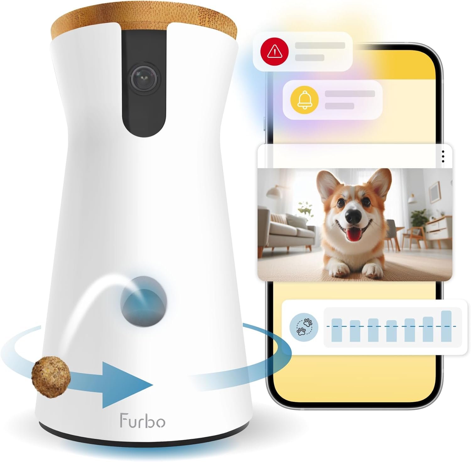 The Furbo Dog Camera stands out as an essential gadget for dog owners seeking to monitor their furry friends while away from home.