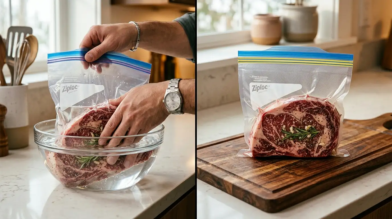 The Water Displacement Method: How to Vacuum Seal Meat with a Ziploc (2026)